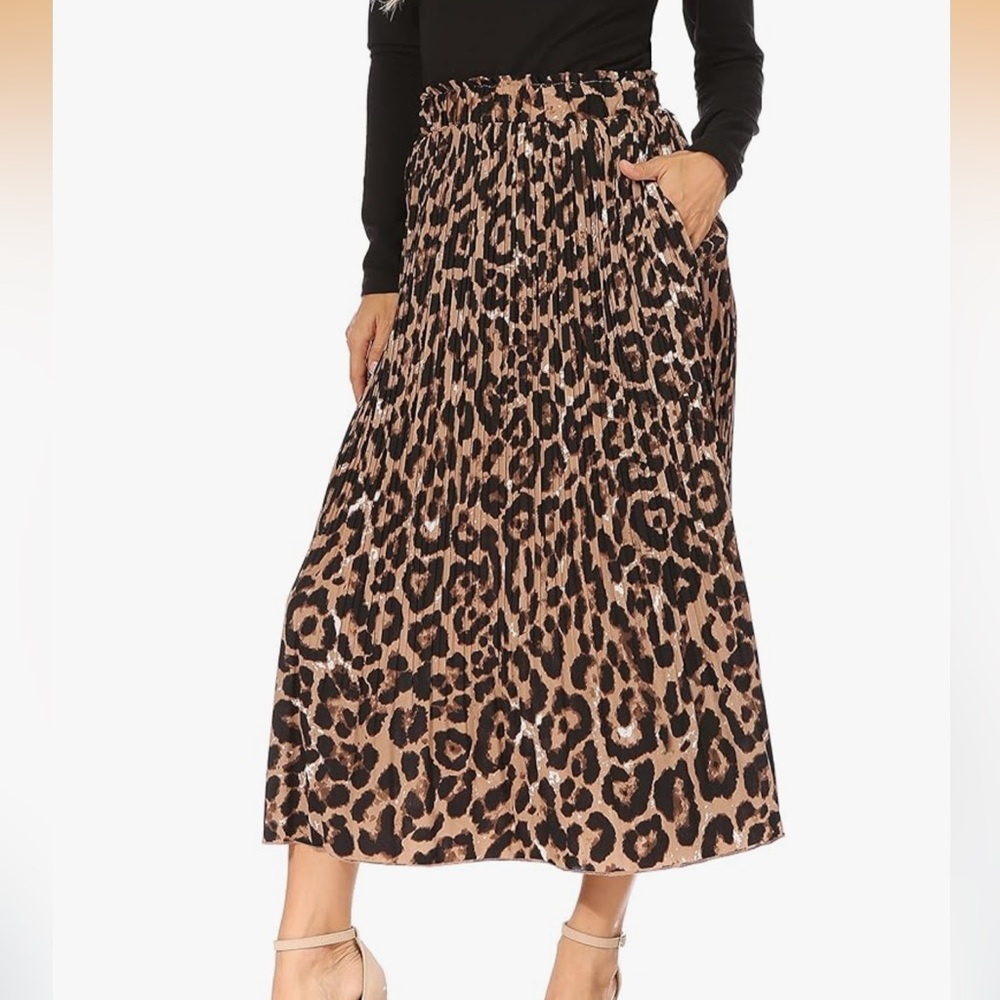 Leopard Print Midi Skirt